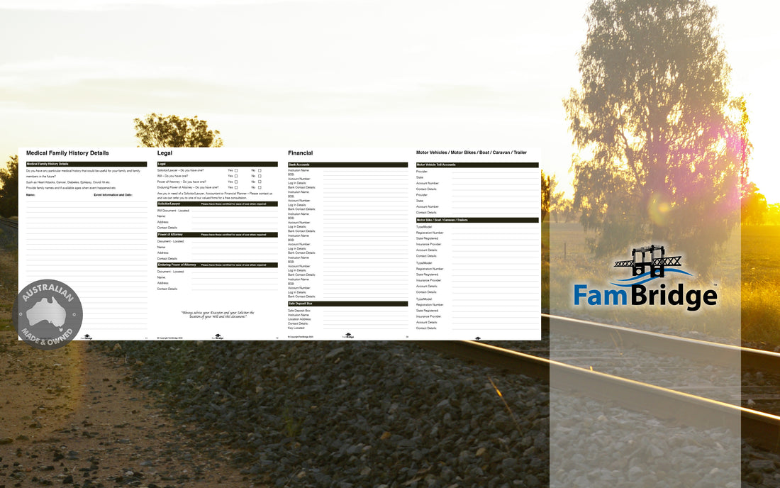 The FamBridge Personal Preparedness Portfolio Booklet provides:-